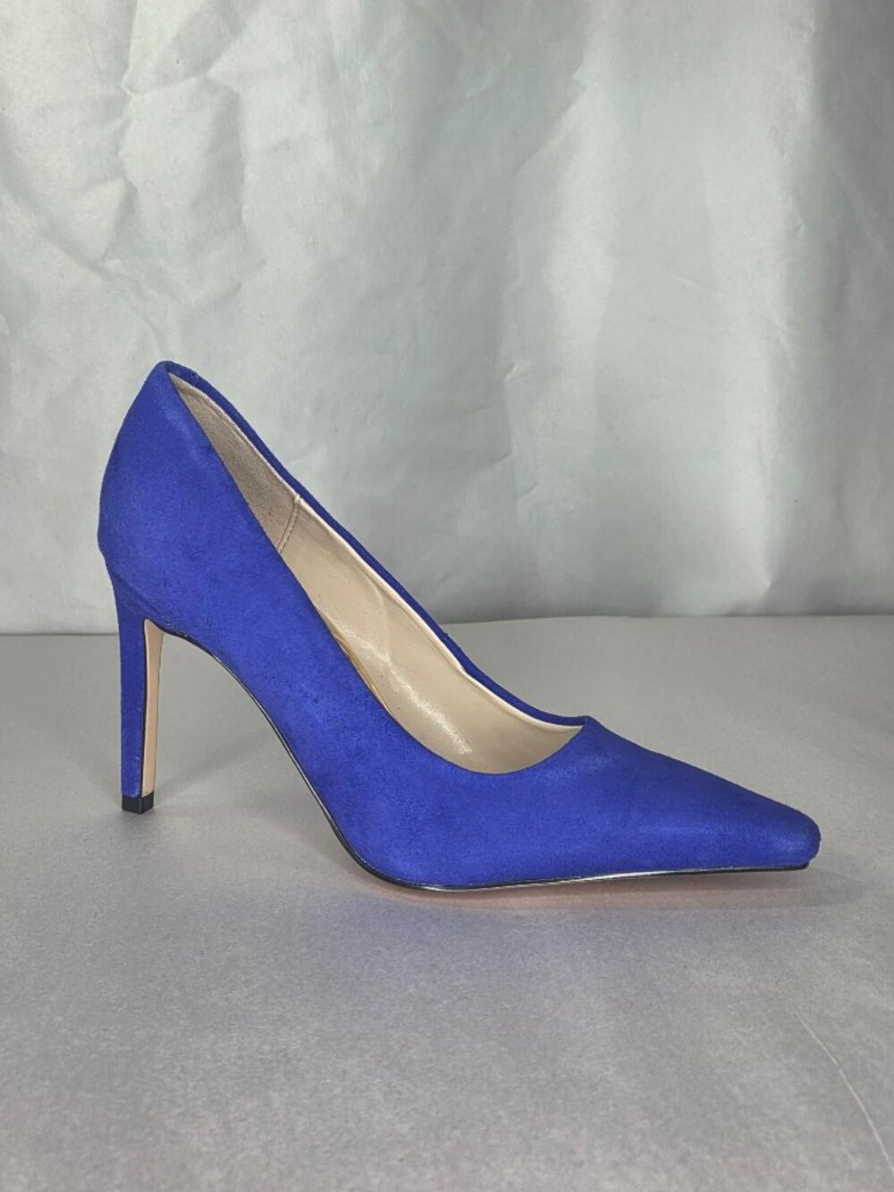 Nine West Oraye Snip Toe High Stiletto Pumps - Blue Suede, Size: 6 M